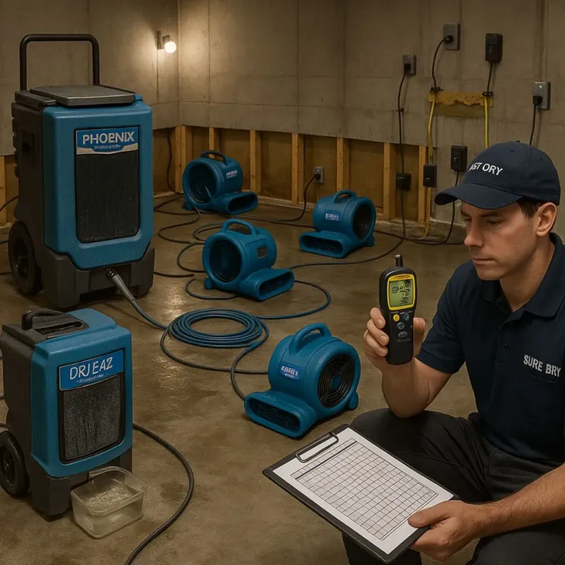 Structural Drying and Dehumidification process in Rafter J Ranch, WY